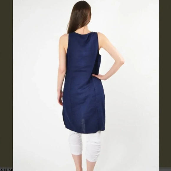 Chalet Et Ceci Aines Linen Tunic/Dress Style #P33068 in Ash Grey - Picture 7 of 8